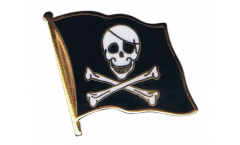Pirate Flag Pin, Badge - 1 x 1 inch