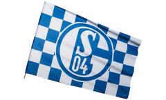 FC Schalke 04 Karo Hand Waving Flag - 2 x 3 ft. / 60 x 90 cm