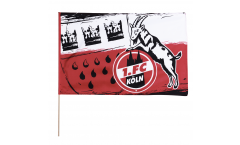 1. FC Köln Wappen Hand Waving Flag - 2 x 3 ft. / 60 x 90 cm