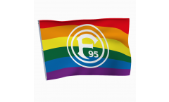 Fortuna Düsseldorf Vielfalt Regenbogen Flag - 3.3 x 5 ft. / 100 x 150 cm