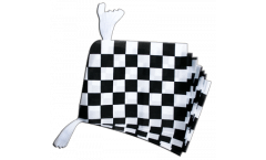 Checkered black-white Bunting Flags - 5.9 x 8.65 inch