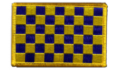 Checkered blue-yellow Patch, Badge - 3.15 x 2.35 inch