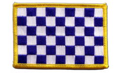 Checkered blue-white Patch, Badge - 3.15 x 2.35 inch