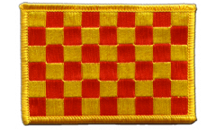 Checkered red yellow Patch, Badge - 3.15 x 2.35 inch