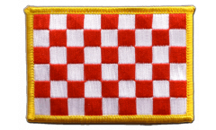 Checkered red-white Patch, Badge - 3.15 x 2.35 inch
