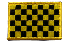 Checkered black-yellow Patch, Badge - 3.15 x 2.35 inch