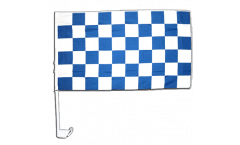 Checkered blue-white Car Flag - 12 x 16 inch