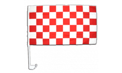 Checkered red-white Car Flag - 12 x 16 inch