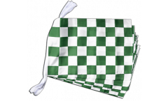 Checkered green-white Bunting Flags - 12 x 18 inch