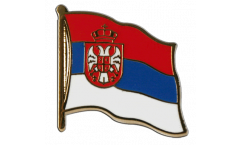 Serbia with coat of arms Flag Pin, Badge - 1 x 1 inch