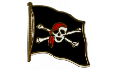 Pirate with bandana Flag Pin, Badge - 1 x 1 inch