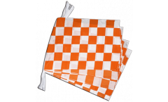 Checkered white-orange Bunting Flags - 12 x 18 inch