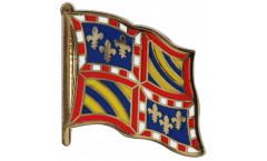 France Burgundy Flag Pin, Badge - 1 x 1 inch