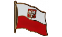Poland with eagle Flag Pin, Badge - 1 x 1 inch