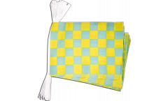 Checkered green-yellow Bunting Flags - 5.9 x 8.65 inch