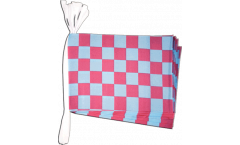 Checkered red blue Bunting Flags - 5.9 x 8.65 inch