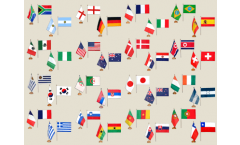 Football 2010, 32 country table flag pack - 5.9 x 8.65 inch / 15 x 22 cm