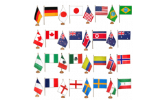 Women's Football 2011, 16 country table flag pack - 5.9 x 8.65 inch / 15 x 22 cm