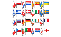 Football 2012, 16 country table flag pack - 5.9 x 8.65 inch / 15 x 22 cm