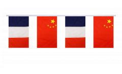 France - China Friendship Bunting Flags - 5.9 x 8.65 inch