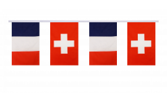 France - Switzerland Friendship Bunting Flags - 5.9 x 8.65 inch