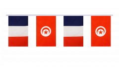 France - Tunisia Friendship Bunting Flags - 5.9 x 8.65 inch