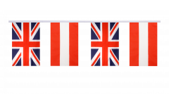 Great Britain - Austria Friendship Bunting Flags - 5.9 x 8.65 inch