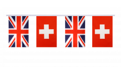 Great Britain - Switzerland Friendship Bunting Flags - 5.9 x 8.65 inch