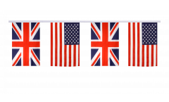 Great Britain - USA Friendship Bunting Flags - 5.9 x 8.65 inch