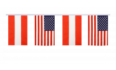 Austria - USA Friendship Bunting Flags - 5.9 x 8.65 inch