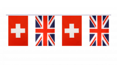 Switzerland - Great Britain Friendship Bunting Flags - 5.9 x 8.65 inch