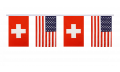 Switzerland - USA Friendship Bunting Flags - 5.9 x 8.65 inch