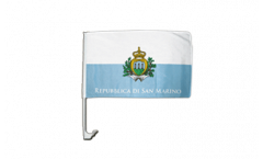 San Marino Car Flag - 12 x 16 inch