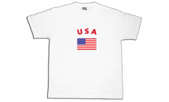USA T-Shirt, white, size S, Round-T