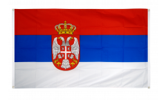 Serbia with coat of arms Flag for balcony - 3 x 5 ft.