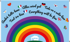 Everything will be fine - Rainbow Flag for balcony - 3 x 5 ft.