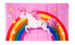 Unicorn pink with rainbow Flag
