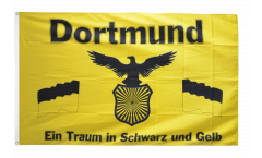 Fan Dortmund - Traum in Schwarz und Gelb Flag