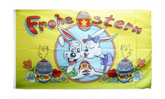 Frohe Ostern Bunny and Easter egg Flag