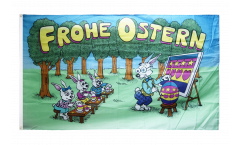 Frohe Ostern Easter Rabbit School Flag