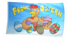 Happy Easter eggs and chicken Flag