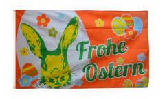 Frohe Ostern orange Easter Bunny Flag
