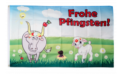 Frohe Pfingsten with cow 2 Flag