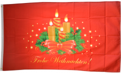 Frohe Weihnachten with Advent wreath Flag