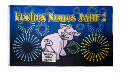 Frohes Neues Jahr piglet Flag