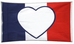 France Heart Flag Flag