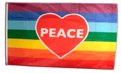 Rainbow with PEACE Flag