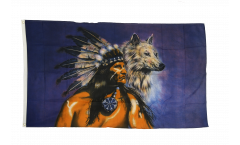 Indian with wolf Flag