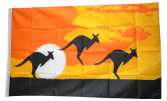 kangaroo landscape Flag