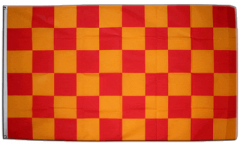Checkered red yellow Flag